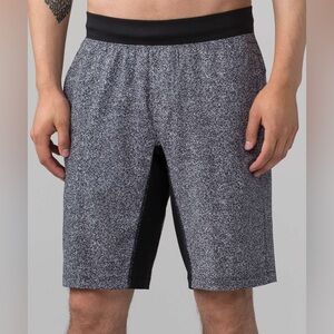 lululemon athletica Heathered Gray Training Shorts with Black Inner Panel